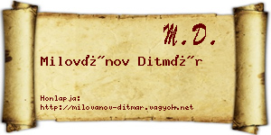 Milovánov Ditmár névjegykártya